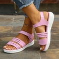 thumbnail image 6 of AXXD Women Pink Sandals Clearance 7.5 Summer Open Toe Adhesive Woven Strap Thick Heel Roman Sports Style Sandals Women, 6 of 8