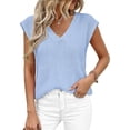 thumbnail image 3 of PRETTYGARDEN Women's Lightweight Sweaters Vest Spring Trendy Cap Sleeve V Neck Knit Tank Tops Summer Going Out Outfits, 3 of 8