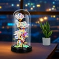 thumbnail image 4 of Oziral Forever Rose in Glass Dome with LED Light Colorful White Roses Artificial Flowers Gifts for Her Valentines Day Mothers Day Christmas Birthday, 4 of 9