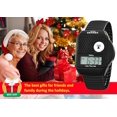 thumbnail image 4 of Atomic Top Button English Talking watch for Seniors Blind Men Women - Talking Loud Sound Talking Clock Gift for Visually Impaired - for UK and USA User only - Model 1095 - Black - Metal Elastic Band, 4 of 7