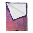 thumbnail image 2 of Landscape Soft Flannel Fleece Throw Blanket, Seashore in Nantou Taiwan Majestic Cloudy Sky Scenery Lake Boats Mountain, Cozy Plush for Indoor and Outdoor Use, 60" x 80", Pink Purple, by Ambesonne, 2 of 5