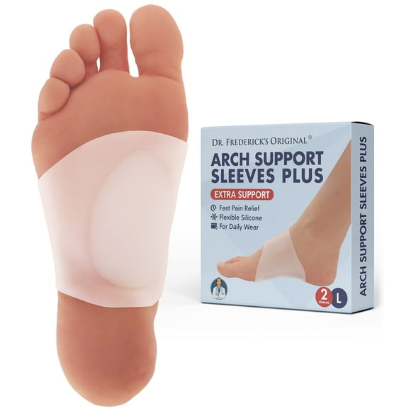 Dr. Frederick's Original Arch Support Sleeves Plus - Doctor Developed Flat Foot Arch Supports for Men & Women - 2 Pieces - Arch Pain Relief - Large/XL