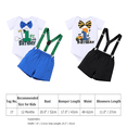 thumbnail image 3 of FYMNSI Baby Boy Outfits Summer 1st Birthday Party Clothes Infant Boys Suspender Romper Shorts Outfit Sets 1 Years Blue, 3 of 9