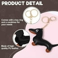 thumbnail image 4 of 2 PCS Leather Dachshund Keychain, Dachshund Keychain Bag Pendant Key Chain Cute Puppy Dog Charm Gifts, Yellow, 4 of 7