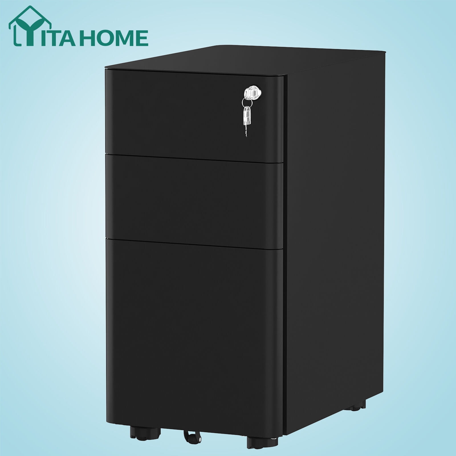 YITAHOME 3Drawer Metal Filing Office Document Rolling