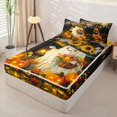 thumbnail image 2 of Manfei Spooky Halloween Ghosts Zipper Twin Comforter Sets with Fitted Sheet and 2 Pillowcases,Pumpkin Lantern Zipper Bedding Set,Black,Halloween Reversible,4pcs, 2 of 8