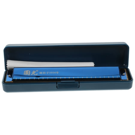 

NUOLUX 1Pc Harmonica C-Key 24 Holes Complex Tone Harmonica with Storage Box (Sapphire blue)