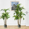 thumbnail image 6 of YIJ2 7Ft Artificial Olive Tree, Fake Plants with Natural Wood Trunk and Lifelike Leaves,for Office/Home/Living Room Potted Decor, 1Count, 6 of 9