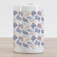 thumbnail image 2 of Ocean Ceramic Toothbrush Holder, Marine Life Themed Abstract Seashells Scallops with Bohemic Prints, Decorative Versatile Countertop for Bathroom, 4.5" X 2.7", Navy Blue Marigold, by Ambesonne, 2 of 4
