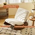 thumbnail image 3 of Comfortable Glider Rocking Chair, High-Quality Upholstery Glider Chair, Solid Wood Frame, Perfect for Multiple Settings Accent Reading Chair for Bedroom, Living Room, 3 of 19