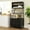 Black, variant on HOMCOM Baker's Rack with Power Outlet, Coffee Bar Cabinet with Storage Shelves, Microwave Stand with Louvred Door Cabinets, Rustic Brown