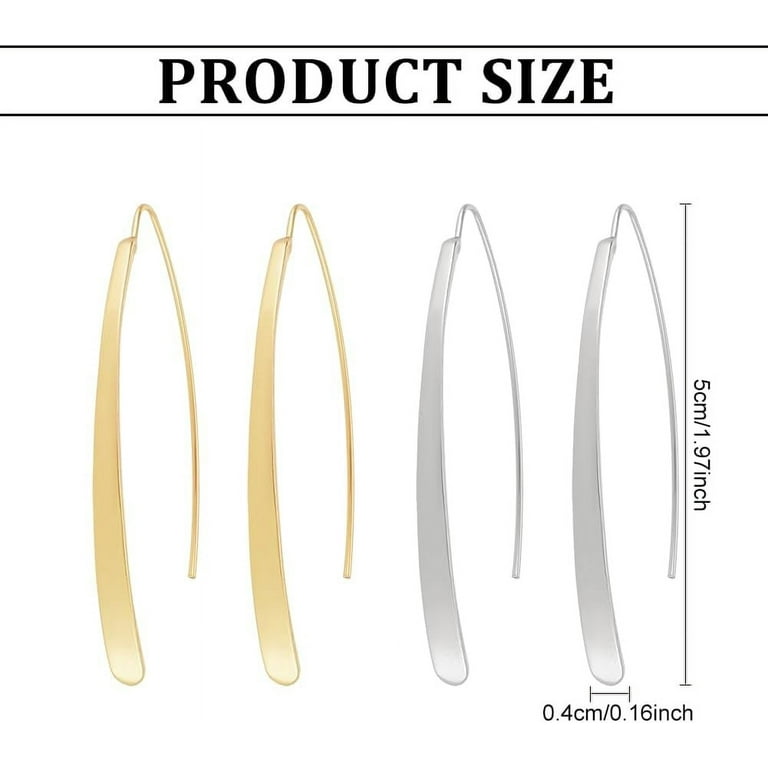 Flat Curved Wire Drop Earrings Gold-plated Sterling Silver Flat Curved Wire Drop Earrings Gold-plated Sterling Silver