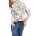 thumbnail image 4 of INSPIRE CHIC Mother's Day Inspired Women's Blazer Open Front Wear-to-Work Summer Crop Suit Jacket XS Beige-Floral, 4 of 9