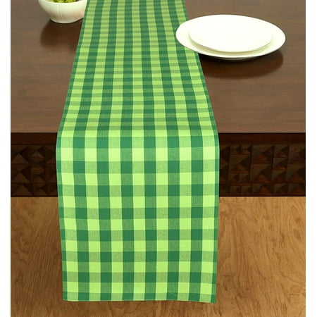 

Table Runner St Patrick 100% Cotton Fused Table Runner 14 x72 Over Sized Buffalo Check St Patrick Table Runner Heavier Quality