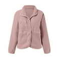 thumbnail image 4 of IROINNID Shearling Jacket for Women Winter Fall Button Down Y2K Shearling Jacket Warm Casual Fuzzy Trendy Jacket with Pocket,Pink, 4 of 5