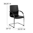 thumbnail image 6 of Flash Furniture Black Vinyl Side Reception Chair with Chrome Sled Base, 6 of 12