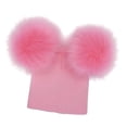thumbnail image 4 of Gorro de invierno con pompón y pompón de esquí Rosa para bebé, 4 of 8