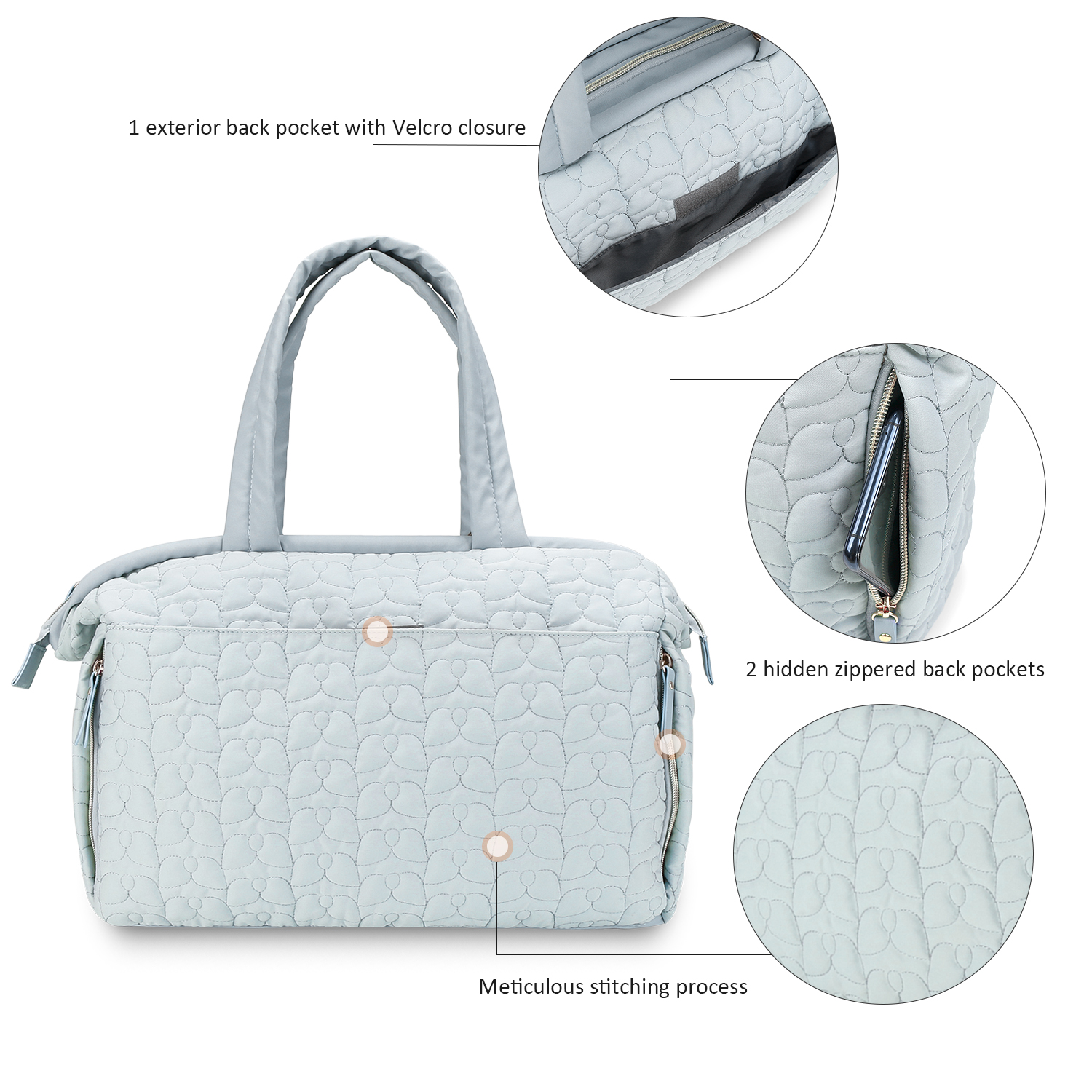 Baby Diaper Bag Tote with Shoulder Strap Diaper Organizer Bag Portable Mommy Bag Baby Bag for Work,Travel,Outdoor