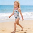 thumbnail image 4 of CCRFTGI Swimsuit for Kids Girls Size 10-12 Summer Adjustable Straps One Piece Beach Bathing Suit Swimwear Cute Open Notebook Pencil Swim Vacation Girls Fashion Bathing Suits Blue 9-10 Years, 4 of 8