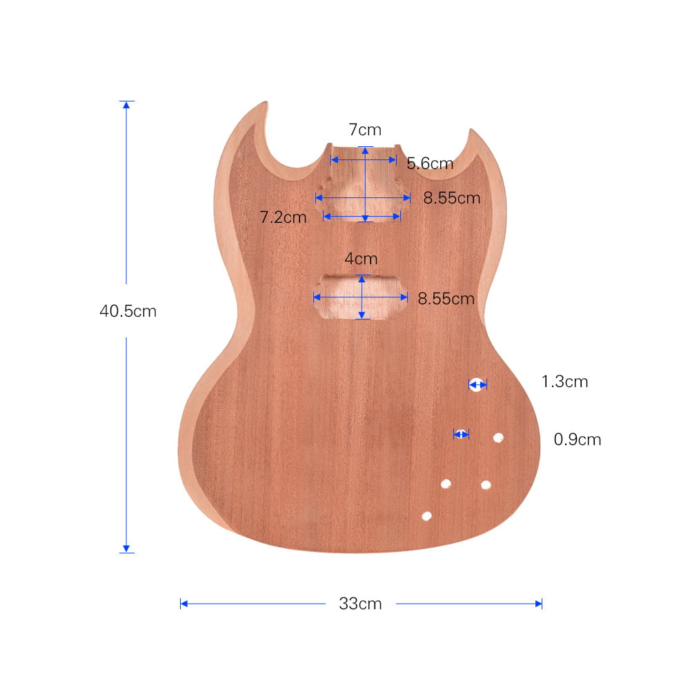 Wood Electric Guitar Body Barrel Replacement Part Polished with Grain SDENSHI Unfinished Guitar Body 