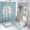 style-1123, variant on 4 Piece Decor Shower Curtains Sets with Rugs Toilet Lid Cover And Bath Mat Blue And White Anchor Waterproof Durable Bathroom Decor Shower Marine Ocean Boat Ship Equipment for Bathtub Decor