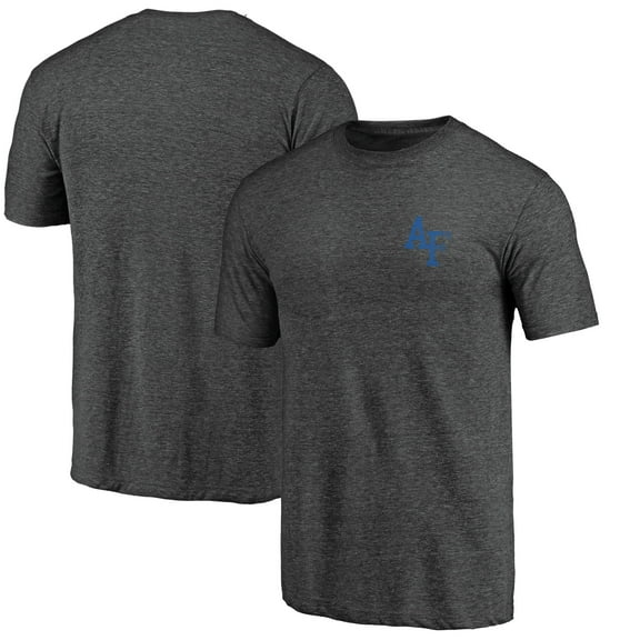 Men's Charcoal Air Force Falcons Left Distressed Logo Tri-Blend T-Shirt