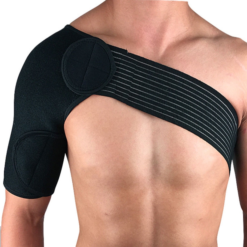 Yofafada Adjustable Neoprene Brace Dislocation Arthritis Pain Shoulder Support Strap Black