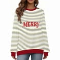 thumbnail image 4 of Sakmal Christmas Sweatshirts Women Plus Size Green Crew Neck Tops Workout Merry Sweatshirt for Women, 4 of 9