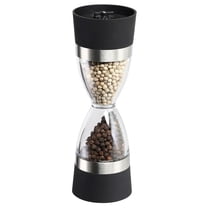 2 in 1 Double-ended Pepper Grinder, Adjustable Spice Mill Plastic Salt Shaker for Kitchen(black)-1PCS