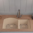 thumbnail image 3 of 32" x 20" Quartz Kitchen Sink, Double Bowl Sink, Drop-in Sink, Undermount Sink, Granite Kitchen Sink, Galaxy Beige Kitchen Sink, with Grids, Basket Strainer and Flange Lexicon Platinum LP-7030-B, 3 of 7