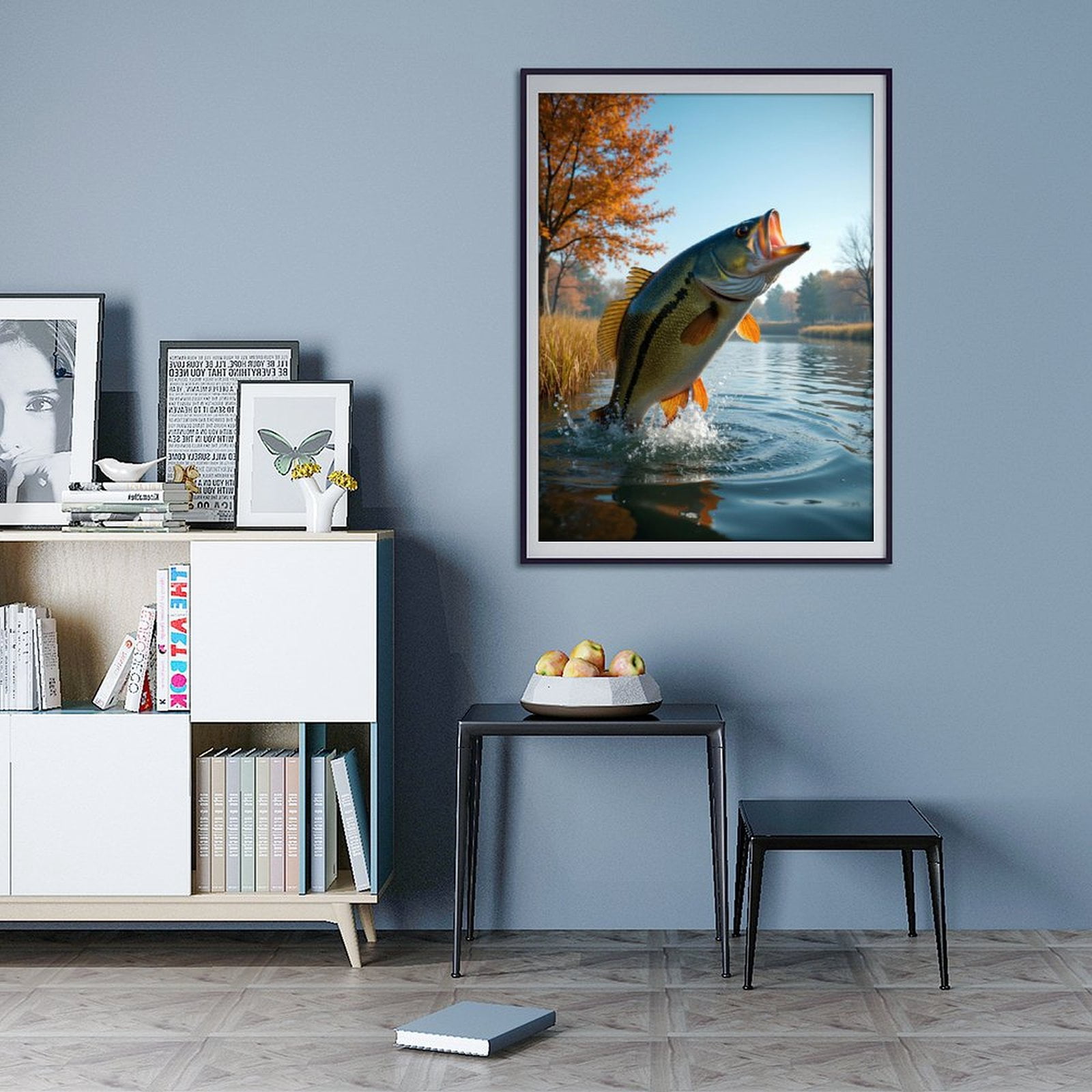 Diamond Art Kits for Adults - 5d Jumping Fish Autumn Lake Scene Diamond Painting for Adults, Diamond Art for Adults Beginners, Diamond Painting Kits for Adults for Home Wall Decor