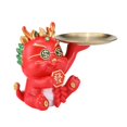 thumbnail image 2 of Bandeja de almacenamiento de llaves de estatua de dragón, bandeja de joyería de estatua de almacenamiento de escritorio multifuncional, organizador de , Rojo BLESIY Bandeja de escultura de dragón, 2 of 8