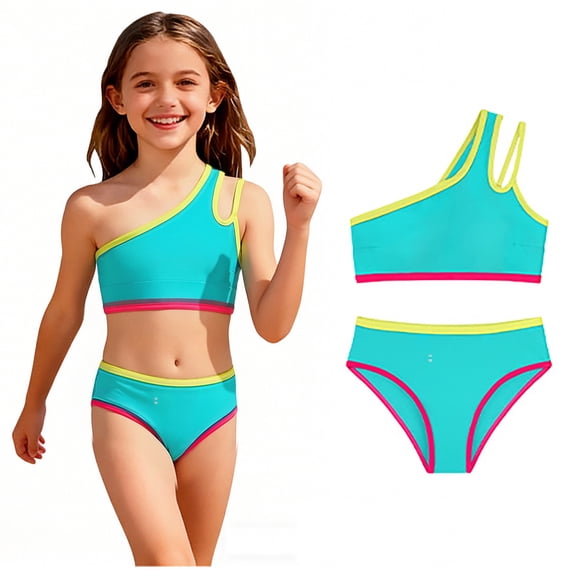 Girls Swim Suits Girls' Two-Piece Swimwear Quick Dry Summer Beach Swimwear Girls Bikini 11-12 Years