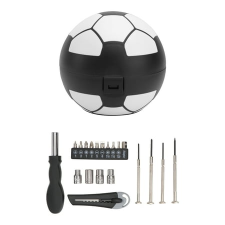 

1 Set Football Shaped Steel Screwdriver Kit Home Repairing Tool (Black White)
