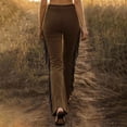 thumbnail image 4 of Casual Pants Women Jeans for Women Western Brown Fringe Flared Jeans Elastic Waist Flare Pants Trendy Stretchy Denim Pants, 4 of 5