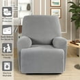thumbnail image 5 of TAOCOCO 4 Pieces Stretch Recliner Slipcover, Jacquard Recliner Chair Cover Furniture Protector for Pet, Kids Dusty Gray, 5 of 10