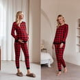 thumbnail image 5 of Avidlove Nursing Pajamas Set for Women Maternity Lounge Set Thermal Underwear Sets Fall & Winter Maternity Wear Christmas Plaid Long Sleeve Top & Pants for Pregnant, 5 of 6