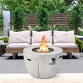 thumbnail image 5 of Gymax 36'' Round Concrete Propane Fire Pit Table w/ Lava Rocks PVC Cover 50,000 BTU, 5 of 9