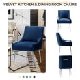 thumbnail image 2 of SEYNAR Modern Pleated Velvet Dining Chairs Set of 2, Tufted Upholstered Side Accent Kitchen Chair with Silver Legs for Living Room(Navy), 2 of 8