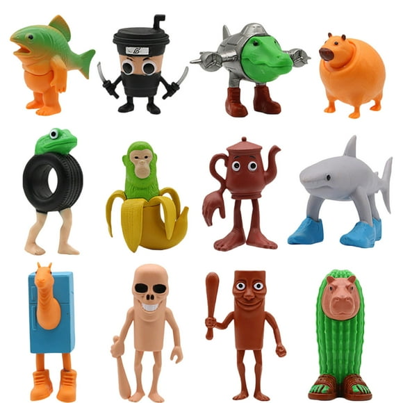 12 PCS Tralalero Tralala Action Figure, 3.3" AI Meme Shark Tung Tung Tung Sahur Toy Doll, Creative 3D Italian Brainrot Shark in Sneakers, Collectible Figures Gifts for Fans