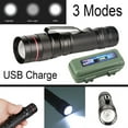 thumbnail image 3 of 2Pcs Mini LED Flashlight Tactical Flashlight Handheld Small Torch Flashlight USB Charging Bright Portable 3 Modes for Outdoor, 3 of 7