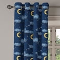 thumbnail image 3 of Ambesonne Night Grommet Curtain, Dark Sky Stars with Clouds, 50"x108", Dark Navy Blue and Mustard, 3 of 5