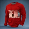 thumbnail image 2 of USA 250th Anniversary Shirt Mens T Shirts Graphic Independence Day Tee Long Sleeve Crewneck Top Red M, 2 of 6