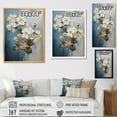 thumbnail image 4 of Designart "Minimalist Geraniums In Blue And White" Geraniums Floater Framed Canvas Prints, 4 of 5