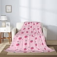 thumbnail image 2 of Disketp Strawberries Cozy Flannel Fleece Throw Blanket: Has a velvety texture for All Seasons - Perfect for Women, Men, & Kids"80"x60", 2 of 6
