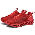 thumbnail image 3 of Mepaouo Men Walking Air Running Shoes Breathable Mesh Non Slip Soft Casual Fashion Sneakers(Red,10.5), 3 of 9