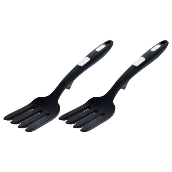 SWETRACE Nonstick Silicone Fork Black 2Pcs 11.6X2.1X0.9In Flexible Cooking Fork