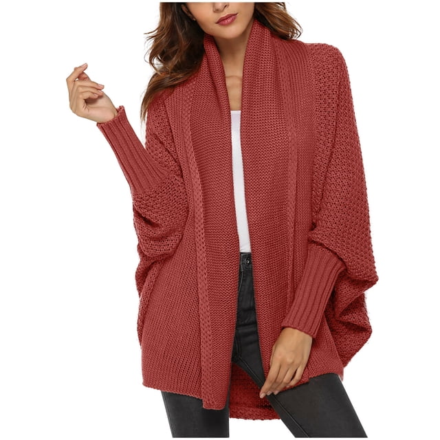 Cárdigan para mujer Cárdigan con frente abierto Suéteres Moda Camiseta de manga larga Suéter de otoño Blusa sólida Tops Odeerbi ODB-5