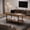 Retro color, variant on Oval Coffee Table, 2 Tier Center Table with Open Storage, Modern Industrial Tea Table, Wooden Cocktail Table with Metal Frame for Living Room, Farmhouse Console Table