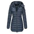 thumbnail image 2 of UPPADA Women's Recycled Winter Coat Thicken Puffer Coats Windproof Winter Jacket Hooded Parka with Removable Hood Navy,S Winter Coat for Women, 2 of 3